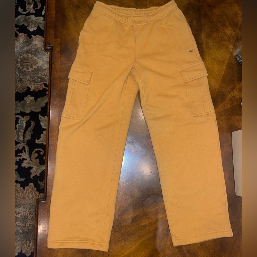 TNA COZY FLEECE MEGA CARGO SWEATPANT copper spice size small
